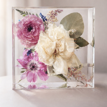 6"x6" Resin Floral Block
